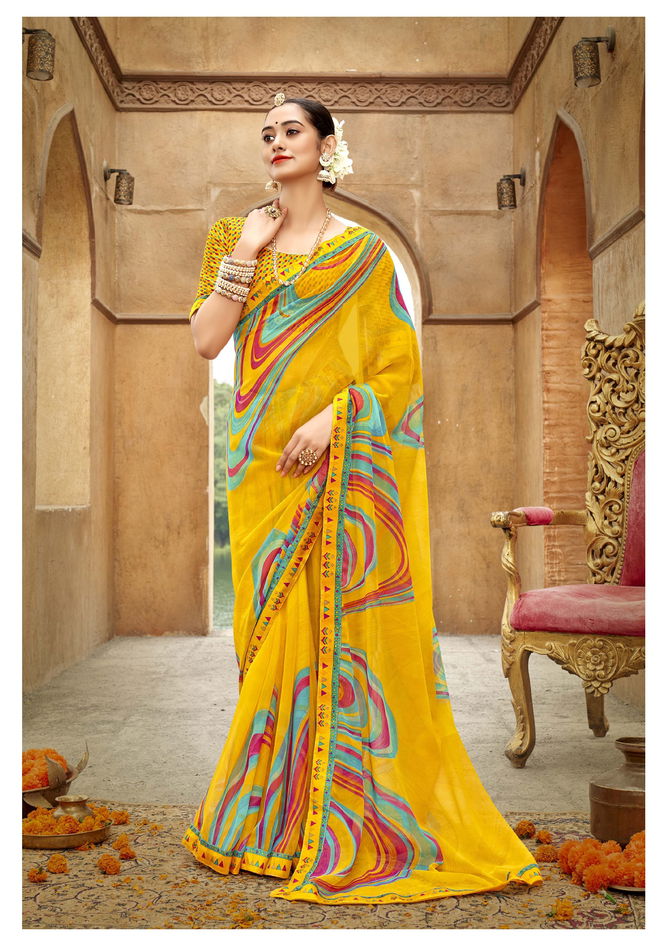 Simrat By Vallabhi Printed Georgette Daily Wear sarees Wholesale Price In Surat 